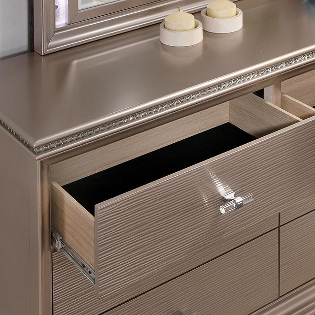 ALLIE Dresser Beige & Rose Gold - Furniture 4 Less Outlet (Salinas,CA)