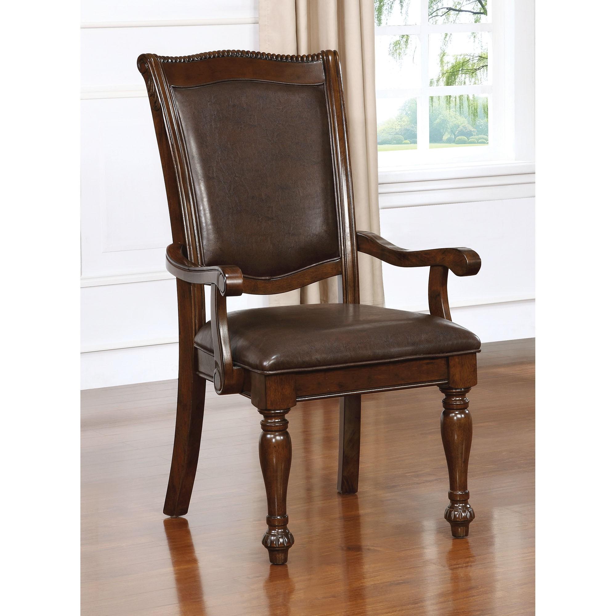 Alpena Brown Cherry/Espresso Arm Chair & Side Chair (2/CTN) - Furniture 4 Less Outlet (Salinas,CA)