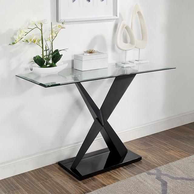 XANTHUS Sofa Table, Black - Furniture 4 Less Outlet (Salinas,CA)