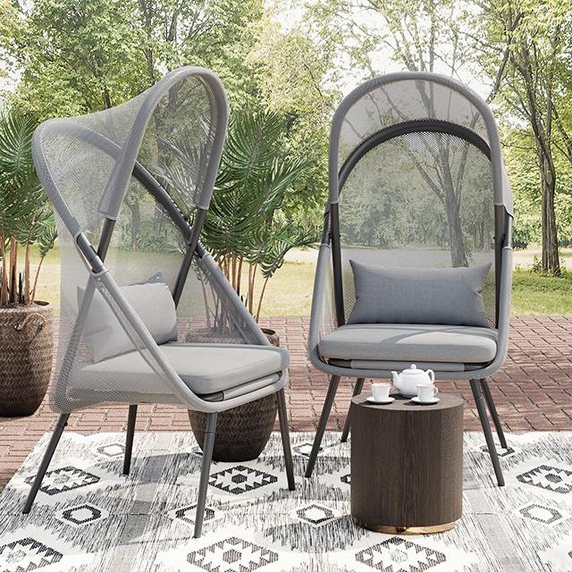 Alverta Foldable Chair Grey & Black (2/Ctn) - Furniture 4 Less Outlet (Salinas,CA)