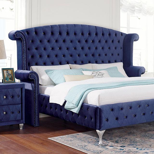 Alzir Bed Grey & Blue - Furniture 4 Less Outlet (Salinas,CA)
