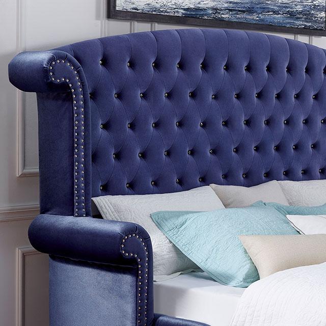 Alzir Bed Grey & Blue - Furniture 4 Less Outlet (Salinas,CA)