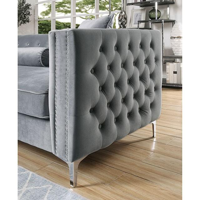 Amie Glam Gray & Black Sectional w/Storage - Furniture 4 Less Outlet (Salinas,CA)