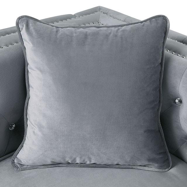 Amie Glam Gray & Black Sectional w/Storage - Furniture 4 Less Outlet (Salinas,CA)