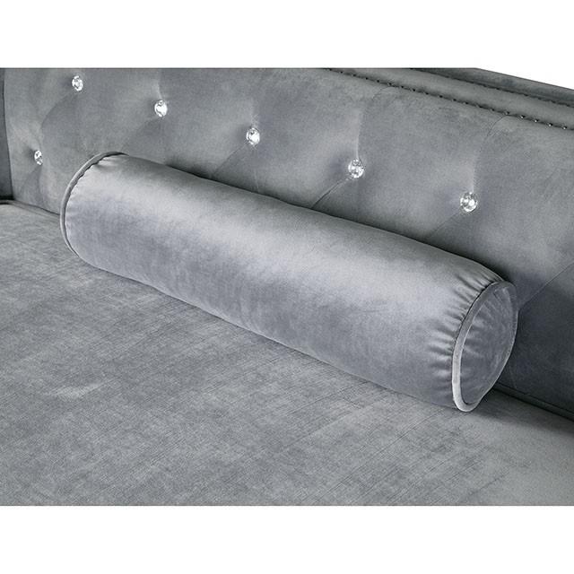Amie Glam Gray & Black Sectional w/Storage - Furniture 4 Less Outlet (Salinas,CA)