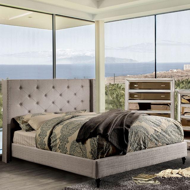 Anabelle E.King Bed Purple & Natural - Furniture 4 Less Outlet (Salinas,CA)