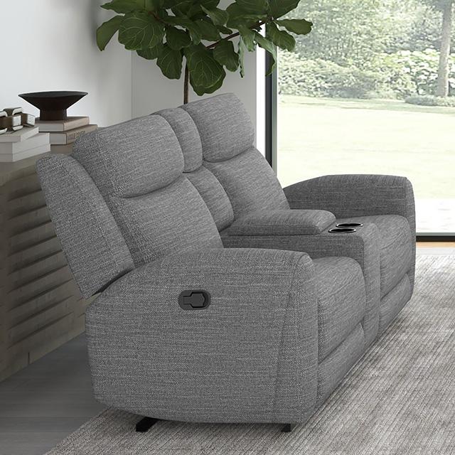 Antonius Manual Recliner Loveseat w/ Console - Furniture 4 Less Outlet (Salinas,CA)