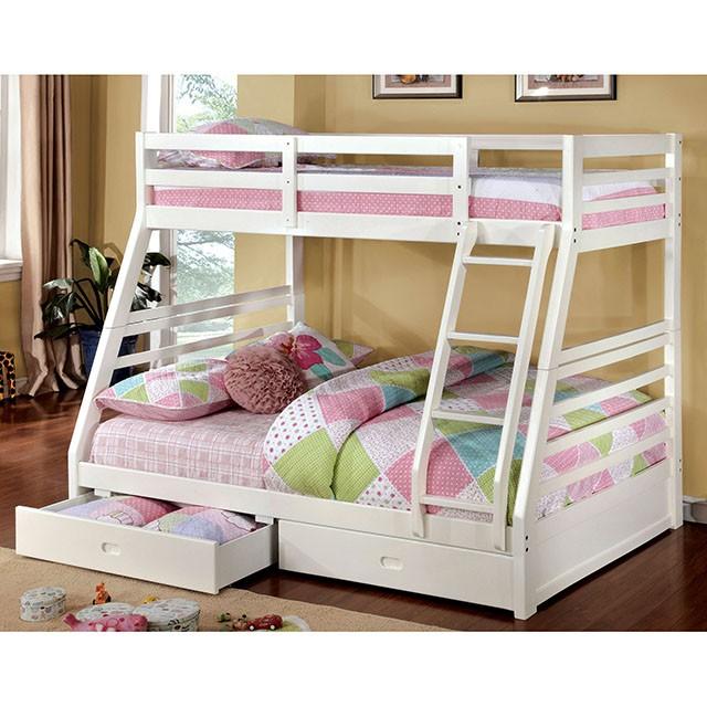 California II Cherry Twin/Full Bunk Bed w/ 2 Drawers Cherry, Walnut, Grey, &Oak - Furniture 4 Less Outlet (Salinas,CA)