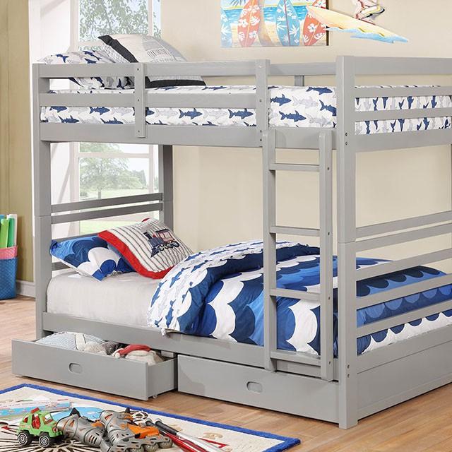 California Iv Black, Walnut, Gray, & White Twin/Twin Bunk Bed - Furniture 4 Less Outlet (Salinas,CA)