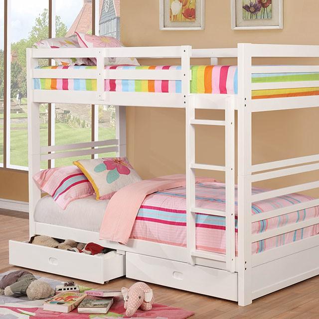 California Iv Black, Walnut, Gray, & White Twin/Twin Bunk Bed - Furniture 4 Less Outlet (Salinas,CA)