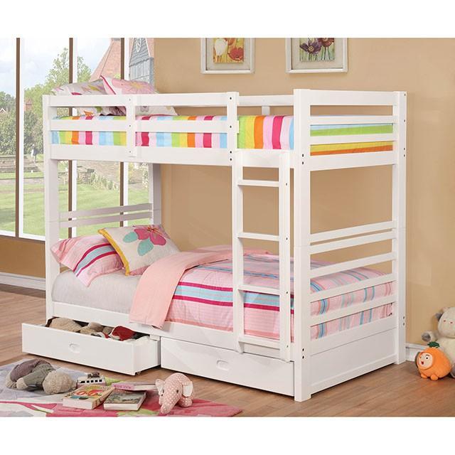 California Iv Black, Walnut, Gray, & White Twin/Twin Bunk Bed - Furniture 4 Less Outlet (Salinas,CA)