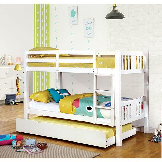 Cameron Dark Walnut, White & Gray Full/Full Bunk Bed - Furniture 4 Less Outlet (Salinas,CA)