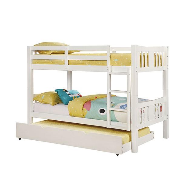 Cameron Dark Walnut, White & Gray Full/Full Bunk Bed - Furniture 4 Less Outlet (Salinas,CA)