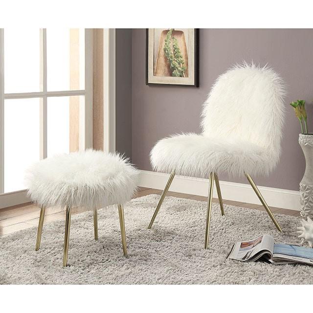 Caoimhe White/Gold Accent Chair - Furniture 4 Less Outlet (Salinas,CA)