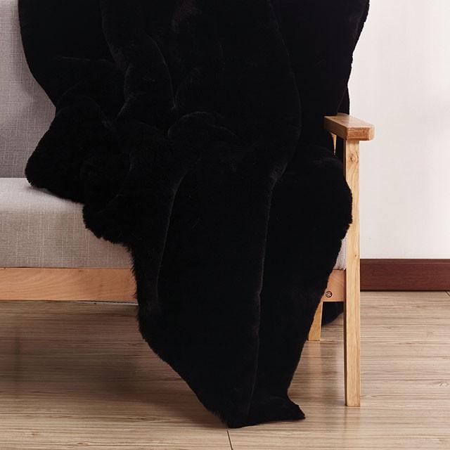 Caparica Black Throw, Black - Furniture 4 Less Outlet (Salinas,CA)