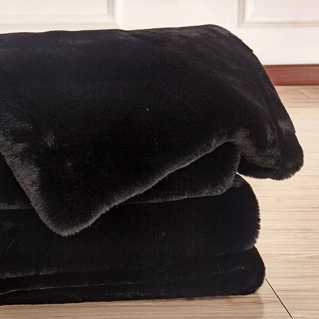 Caparica Black Throw, Black - Furniture 4 Less Outlet (Salinas,CA)