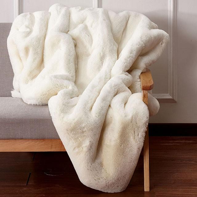 Caparica Off White Throw, Off White - Furniture 4 Less Outlet (Salinas,CA)