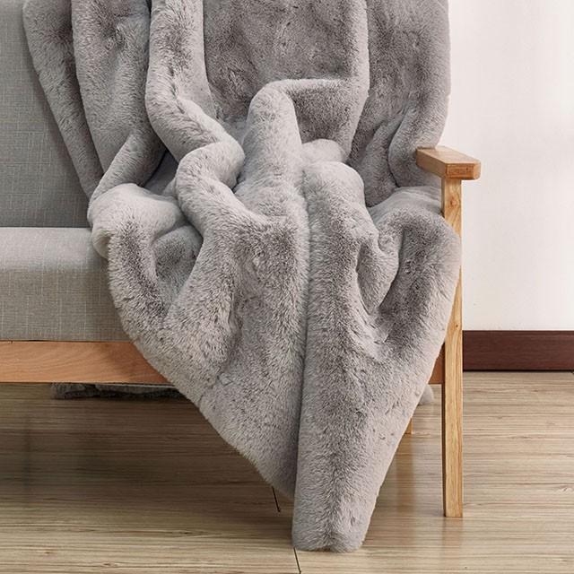 Caparica Silver Throw, Silver - Furniture 4 Less Outlet (Salinas,CA)
