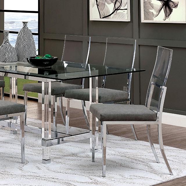 Casper 7 Pc Dining Table Set Chrome - Furniture 4 Less Outlet (Salinas,CA)