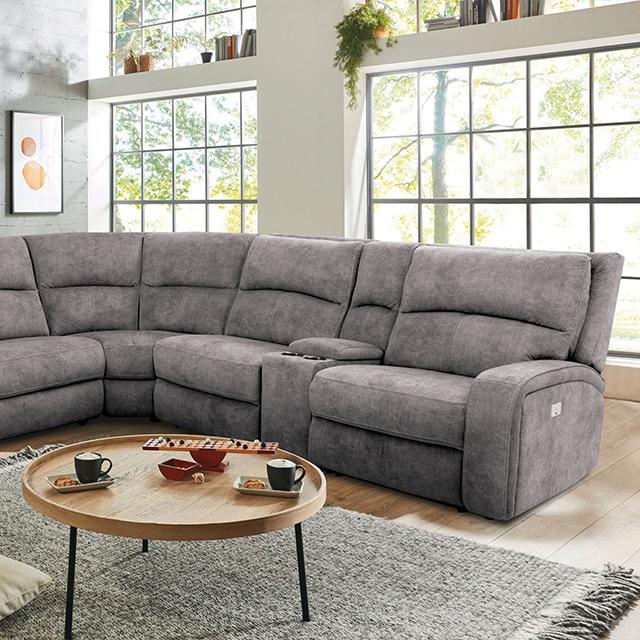 APOSTOLOS Power Sectional, Light Gray - Furniture 4 Less Outlet (Salinas,CA)