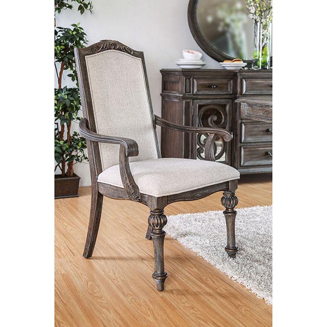 ARCADIA Rustic Natural Tone/ Ivory Arm Chair (2/CTN) - Furniture 4 Less Outlet (Salinas,CA)
