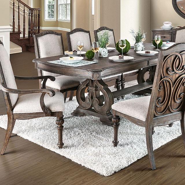ARCADIA Rustic Natural Tone, Ivory Dining Table - Furniture 4 Less Outlet (Salinas,CA)