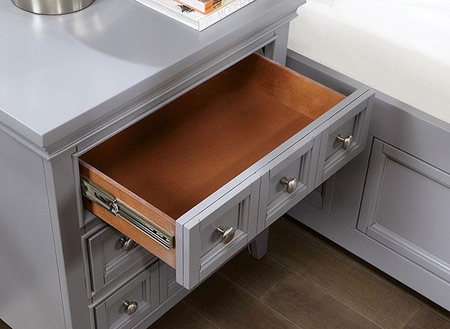 CASTLILE Night Stand w/ USB, Gray - Furniture 4 Less Outlet (Salinas,CA)