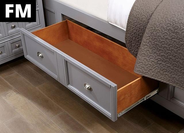 CASTILE Cal.King, E.King, Full, Queen, & Twin Bed, White, Pink, & Grey - Furniture 4 Less Outlet (Salinas,CA)