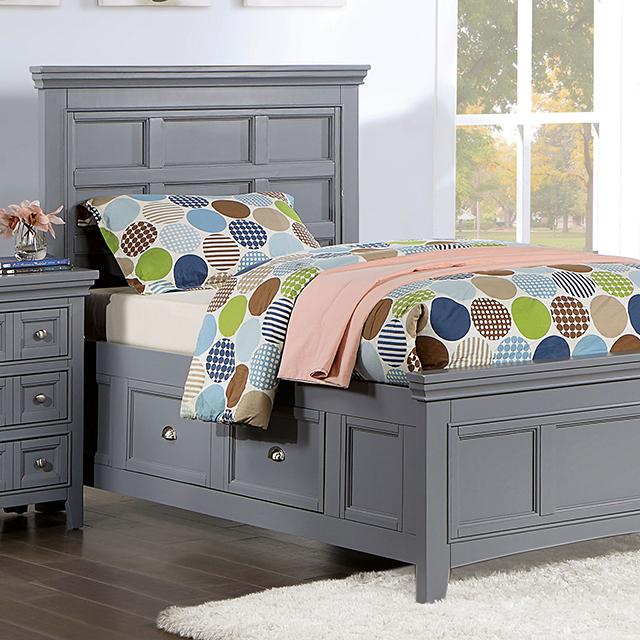 CASTILE Cal.King, E.King, Full, Queen, & Twin Bed, White, Pink, & Grey - Furniture 4 Less Outlet (Salinas,CA)
