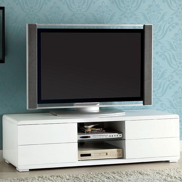 Cerro White 59" TV Console, White - Furniture 4 Less Outlet (Salinas,CA)