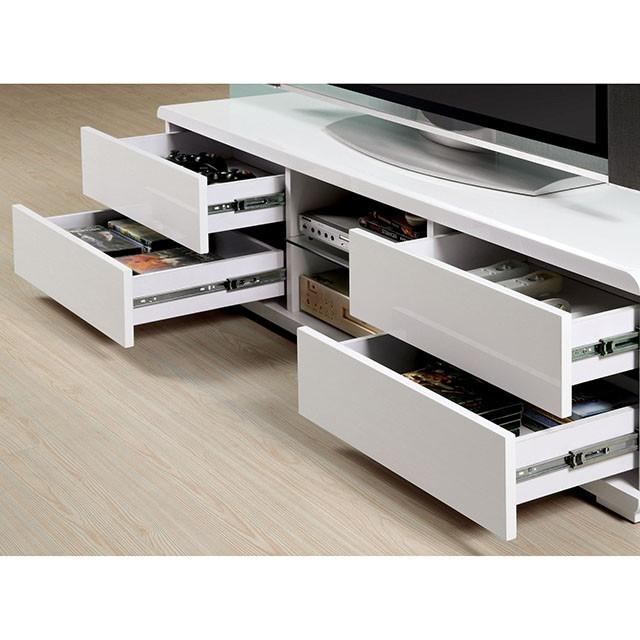 Cerro White 59" TV Console, White - Furniture 4 Less Outlet (Salinas,CA)