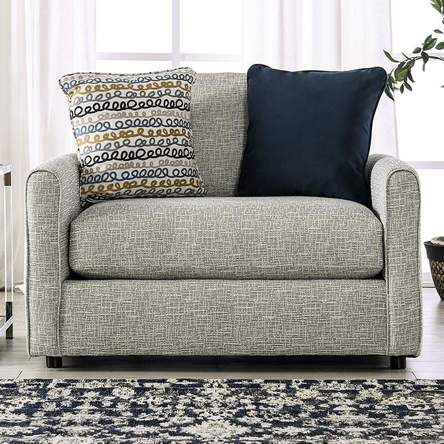 CHANCERY Chair & Half, Gray/Navy - Furniture 4 Less Outlet (Salinas,CA)