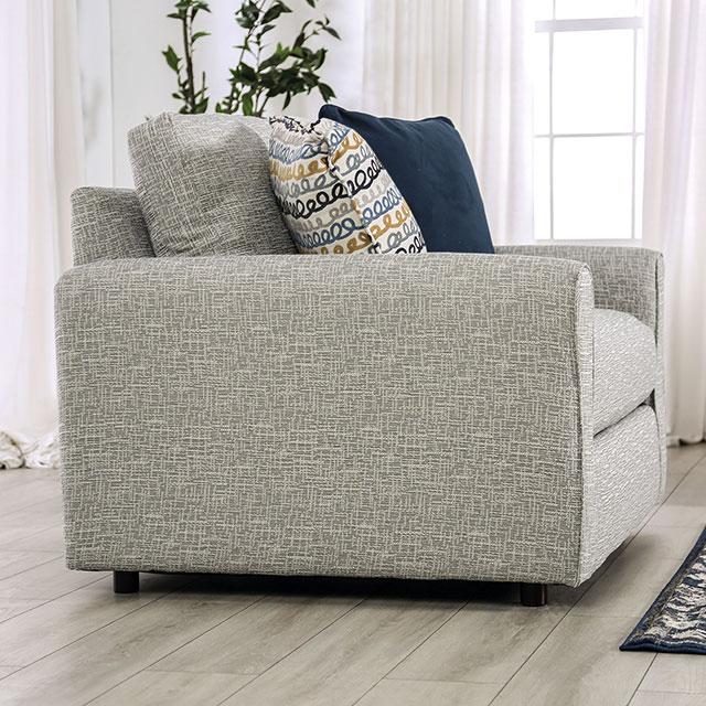 CHANCERY Chair & Half, Gray/Navy - Furniture 4 Less Outlet (Salinas,CA)