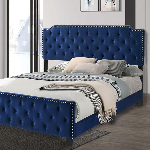 Charlize Bed Grey & Navy - Furniture 4 Less Outlet (Salinas,CA)
