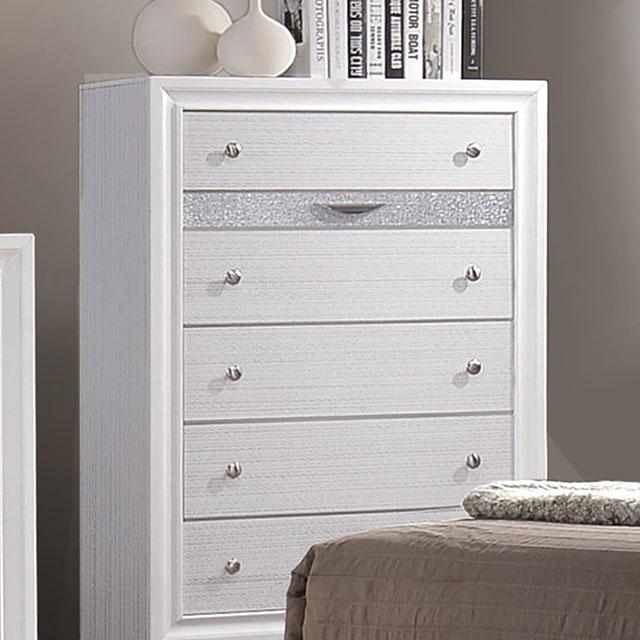 Chrissy White Chest - Furniture 4 Less Outlet (Salinas,CA)