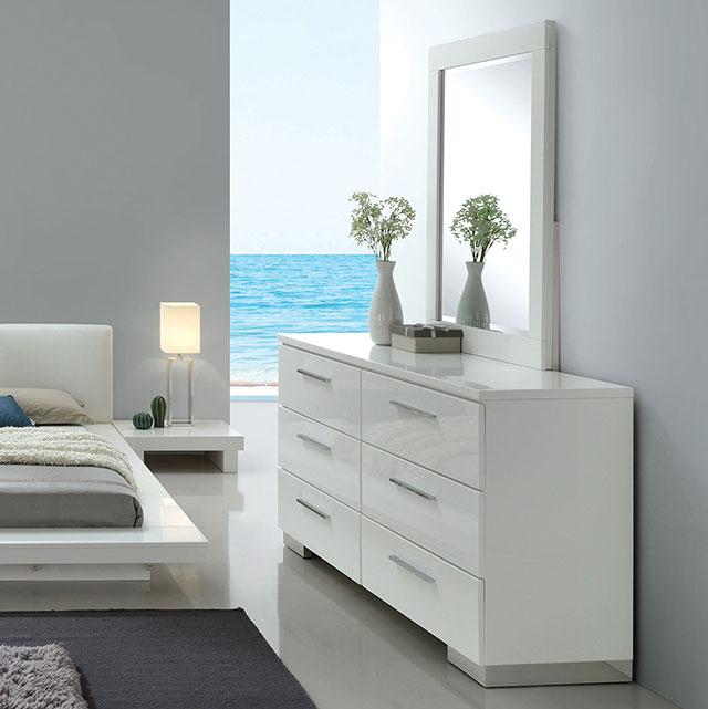 Christie Glossy White Dresser - Furniture 4 Less Outlet (Salinas,CA)