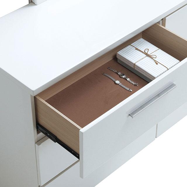 Christie Glossy White Dresser - Furniture 4 Less Outlet (Salinas,CA)
