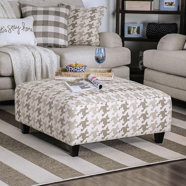 Christine Light Gray/Pattern Ottoman - Furniture 4 Less Outlet (Salinas,CA)