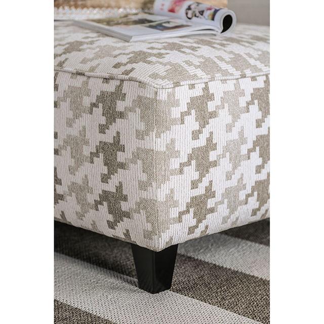 Christine Light Gray/Pattern Ottoman - Furniture 4 Less Outlet (Salinas,CA)