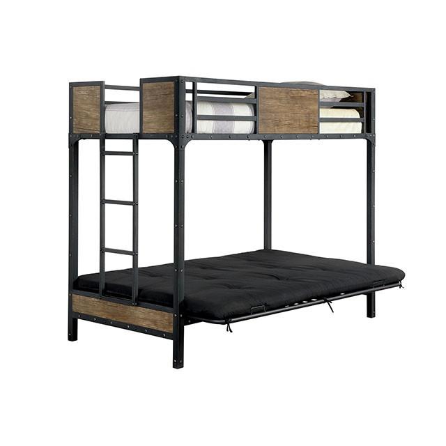 CLAPTON Black Twin Bed w/ Futon Base - Furniture 4 Less Outlet (Salinas,CA)