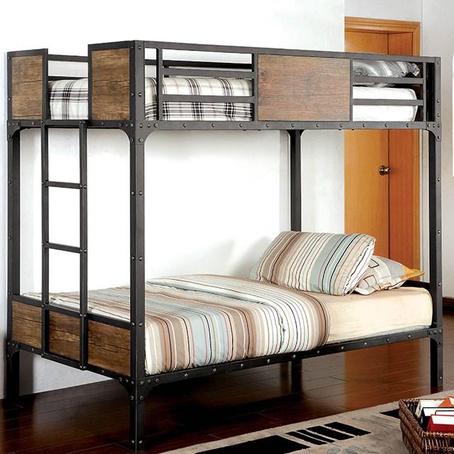 CLAPTON Black Twin/Twin Bunk Bed - Furniture 4 Less Outlet (Salinas,CA)