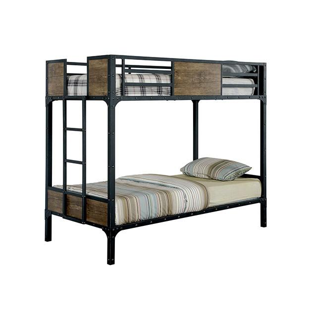 CLAPTON Black Twin/Twin Bunk Bed - Furniture 4 Less Outlet (Salinas,CA)