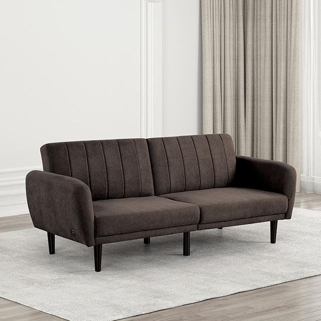 Aristide Futon Sofa Grey & Brown - Furniture 4 Less Outlet (Salinas,CA)
