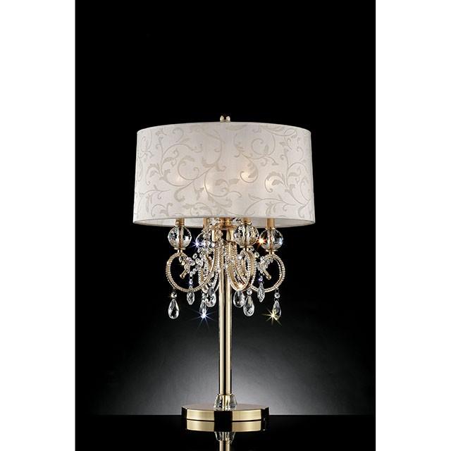 Deborah Gold 33"H Gold Table Lamp - Furniture 4 Less Outlet (Salinas,CA)