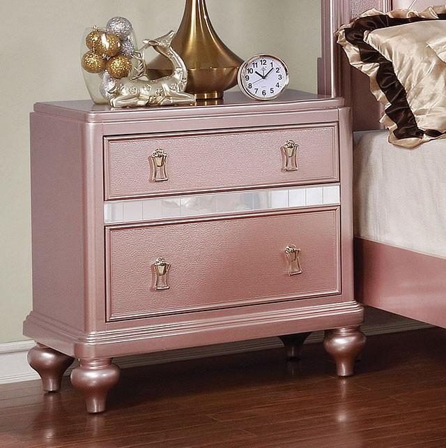 Ariston Rose Gold Night Stand - Furniture 4 Less Outlet (Salinas,CA)