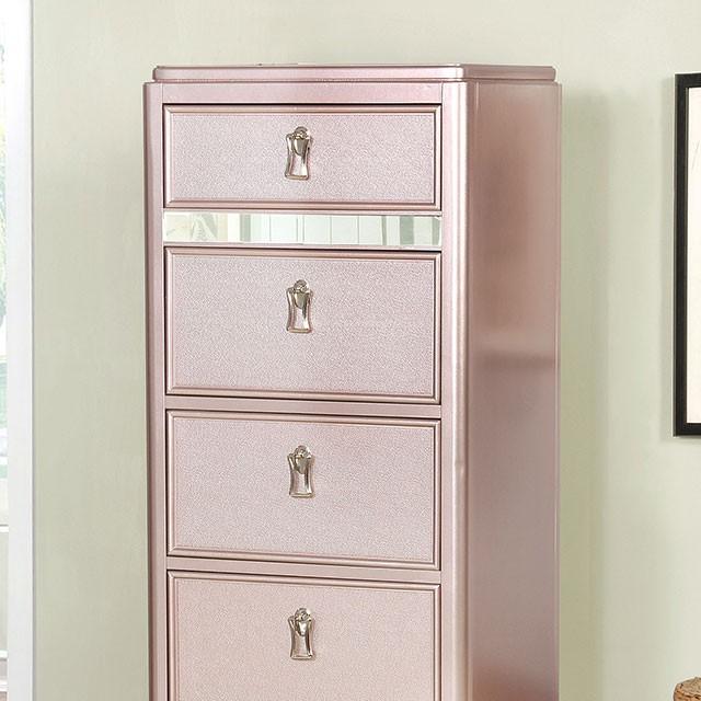 Ariston Rose Gold Swivel Chest - Furniture 4 Less Outlet (Salinas,CA)