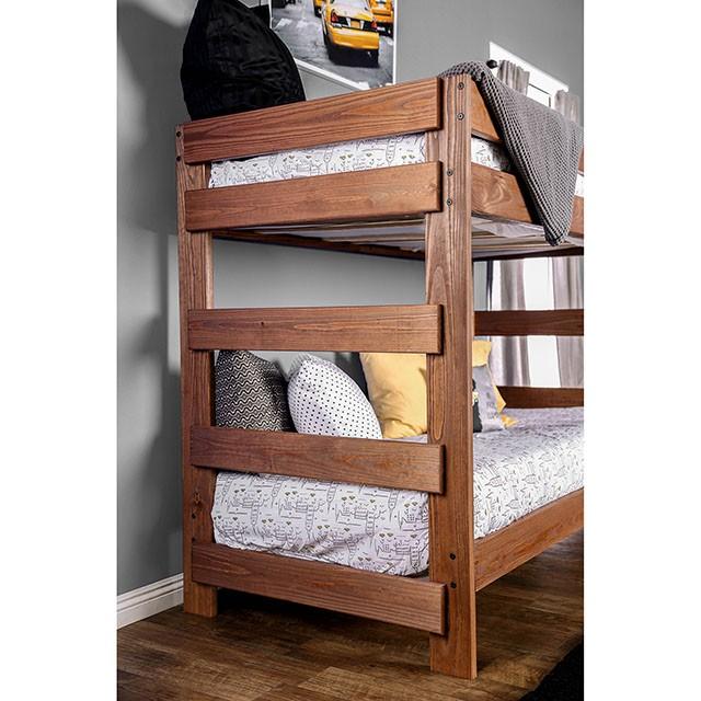 Arlette Twin/Twin Bunk Bed Brown, Black, Gray, & White - Furniture 4 Less Outlet (Salinas,CA)
