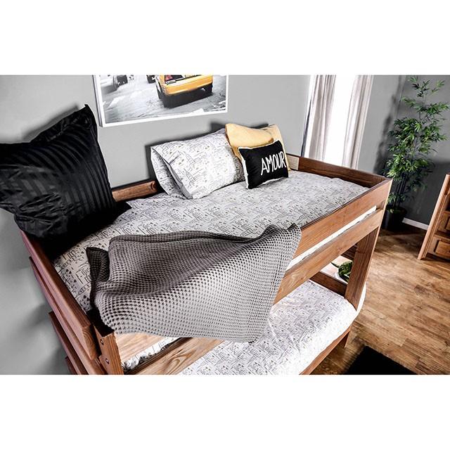 Arlette Twin/Twin Bunk Bed Brown, Black, Gray, & White - Furniture 4 Less Outlet (Salinas,CA)