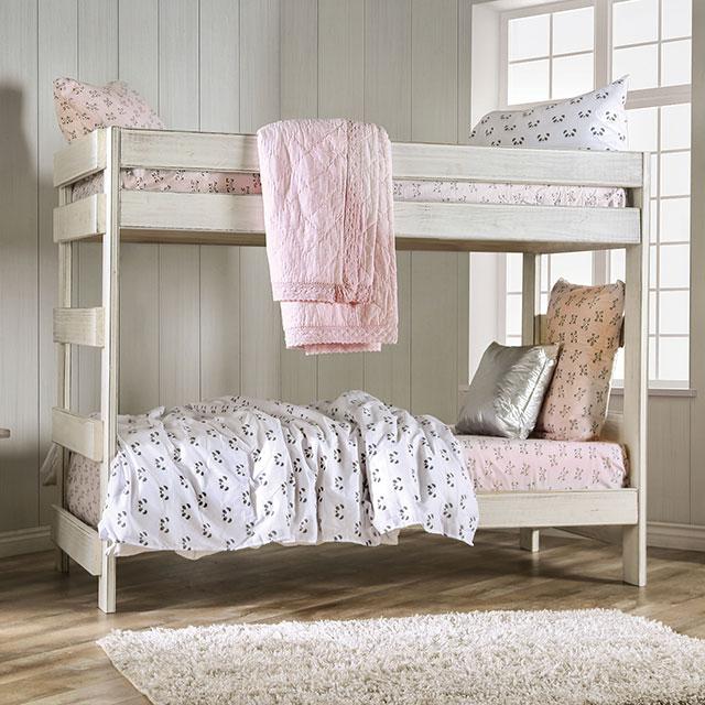 Arlette Twin/Twin Bunk Bed Brown, Black, Gray, & White - Furniture 4 Less Outlet (Salinas,CA)