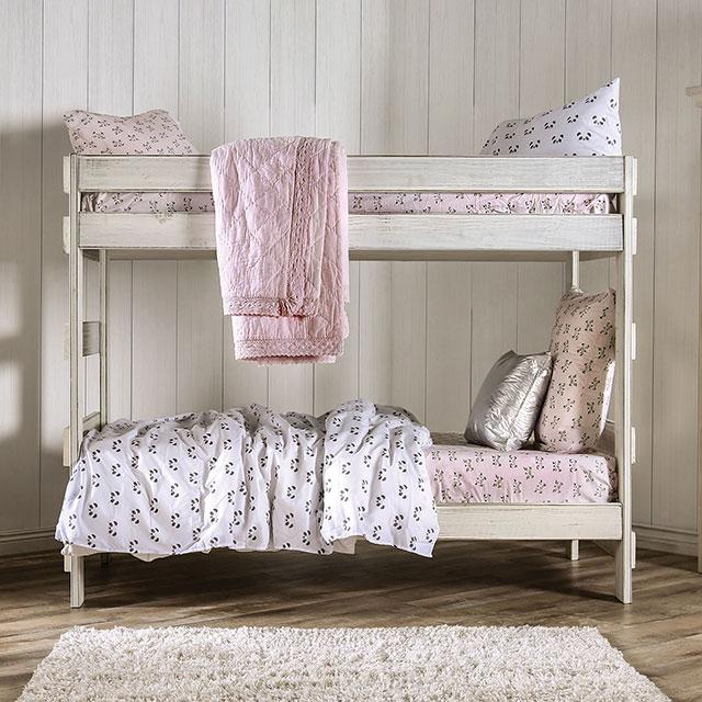 Arlette Twin/Twin Bunk Bed Brown, Black, Gray, & White - Furniture 4 Less Outlet (Salinas,CA)